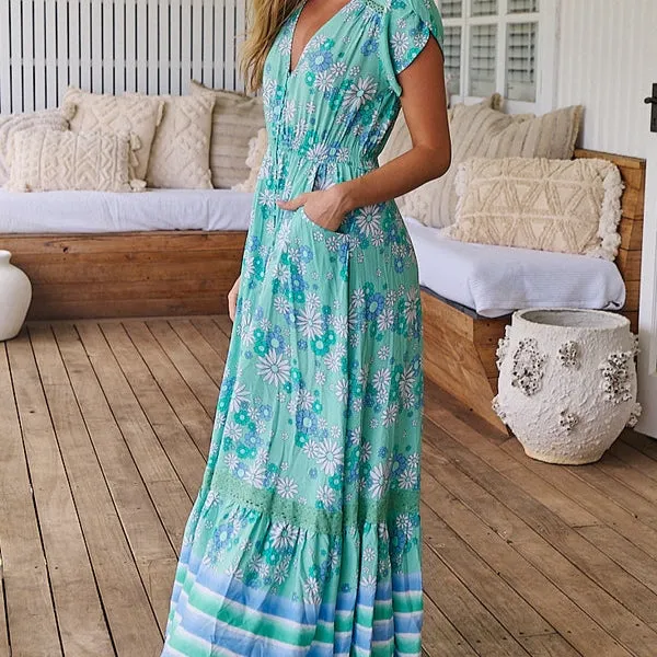 Carmen Maxi Dress Malina print