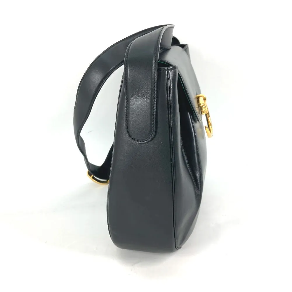 CARTIER Shoulder Bag leather black PANTHERE Women Used Authentic