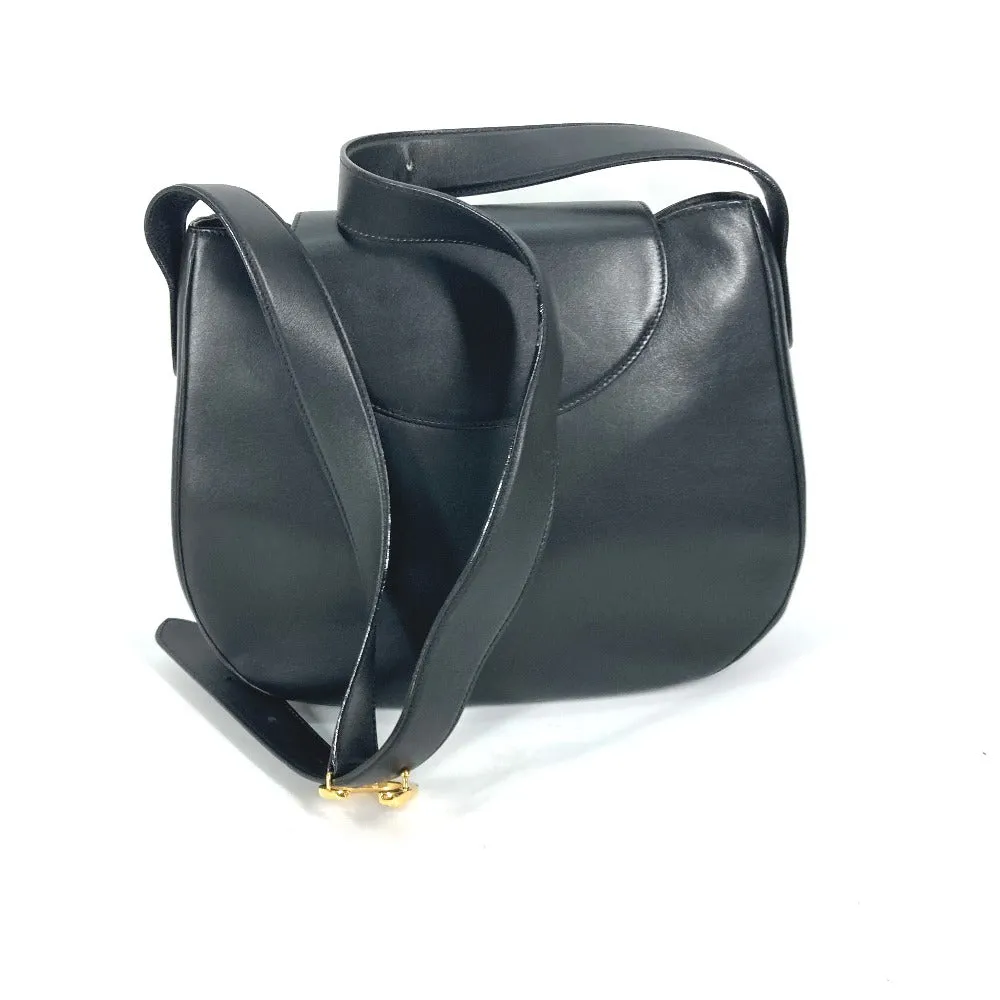 CARTIER Shoulder Bag leather black PANTHERE Women Used Authentic