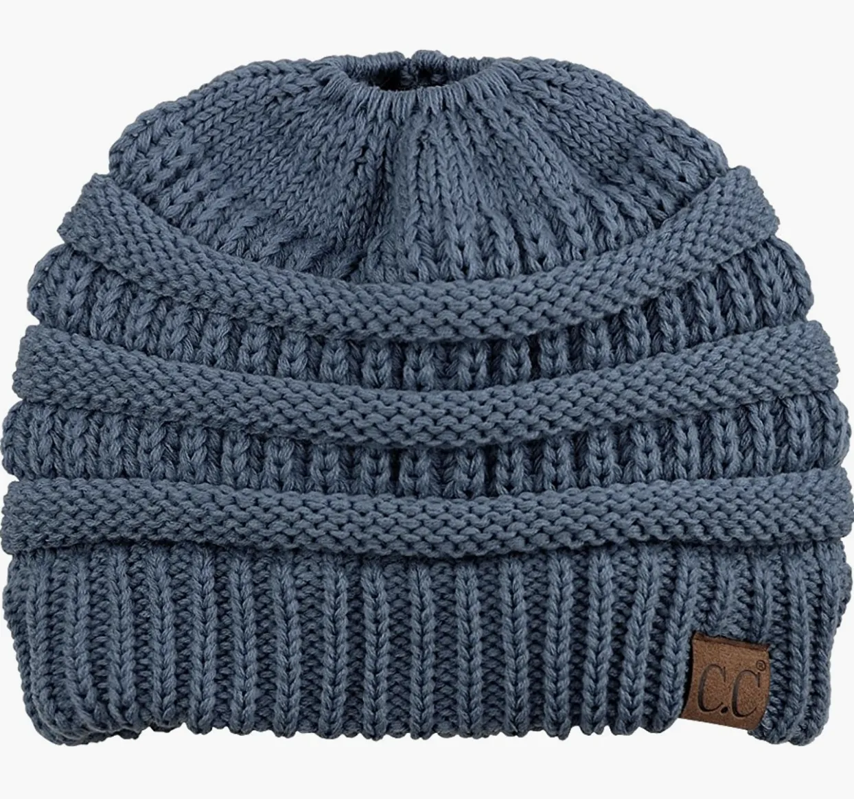 C.C. Messy Bun Beanie Tail - Dark Denim