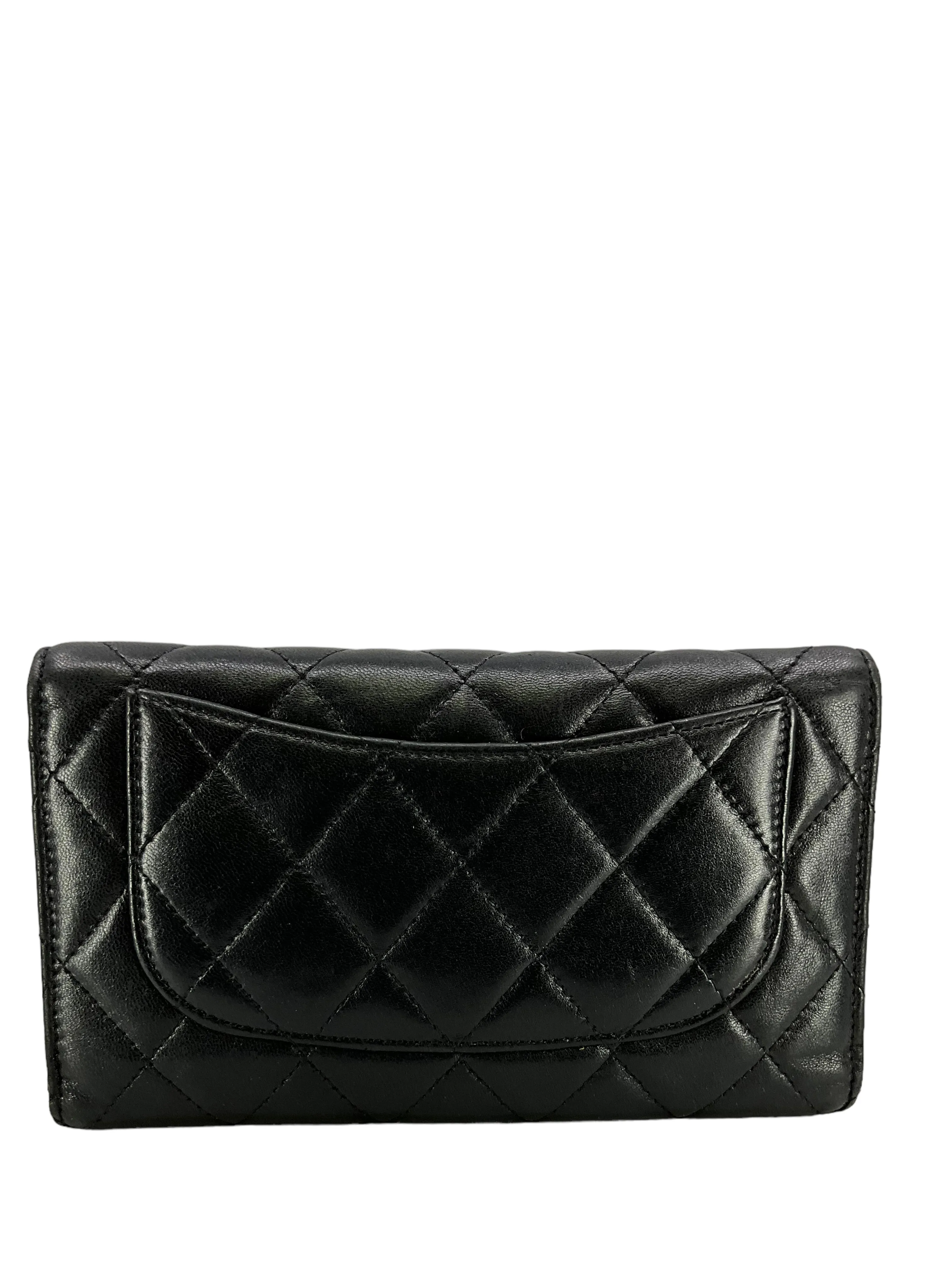 CHANEL Classic Quilted Leather Long Trifold Flap Wallet