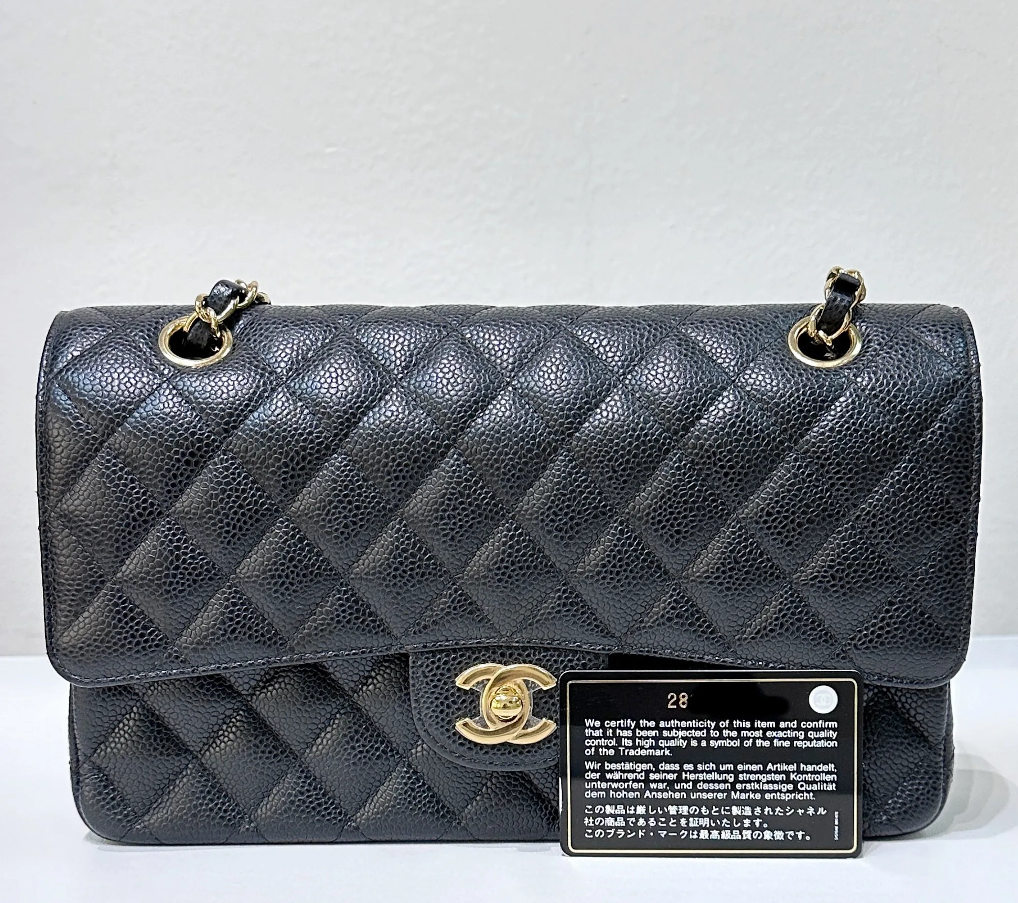 Chanel Medium Classic Caviar Double Flap Black GHW