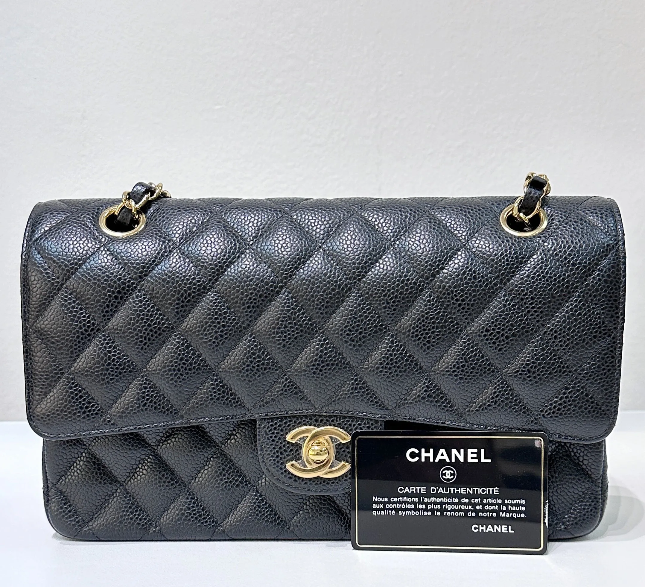 Chanel Medium Classic Caviar Double Flap Black GHW