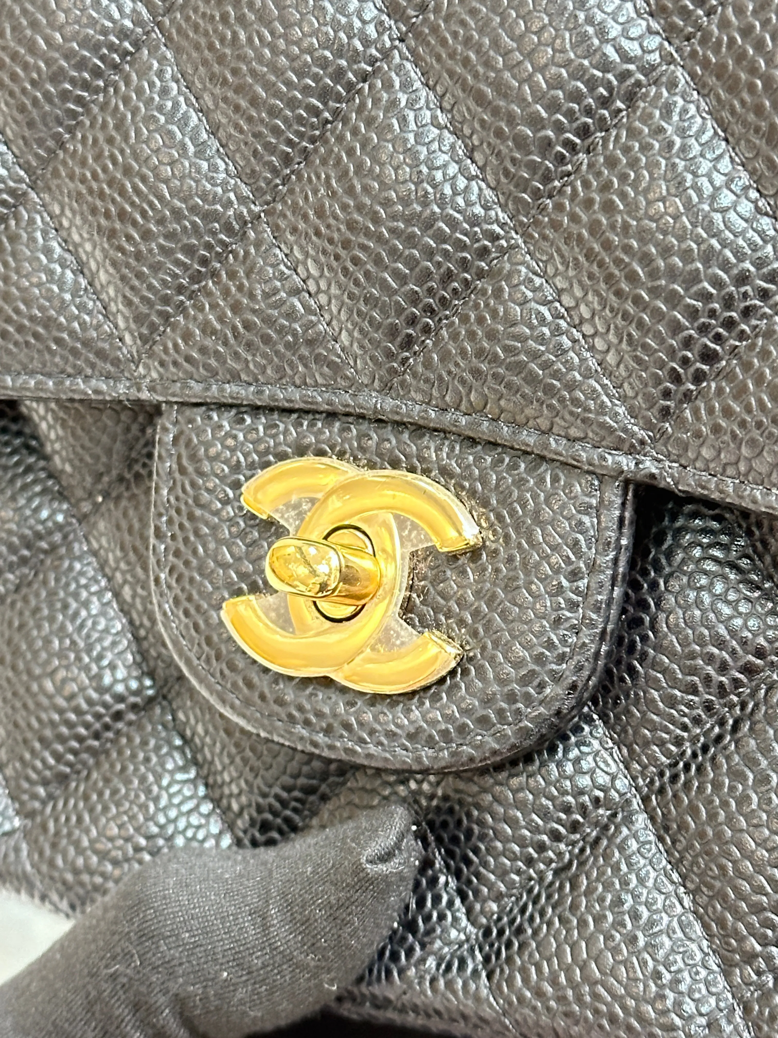 Chanel Medium Classic Caviar Double Flap Black GHW