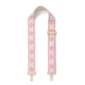 Crossbody Strap -  Candy Pink and Cream Geo Print (Gold Hardware)