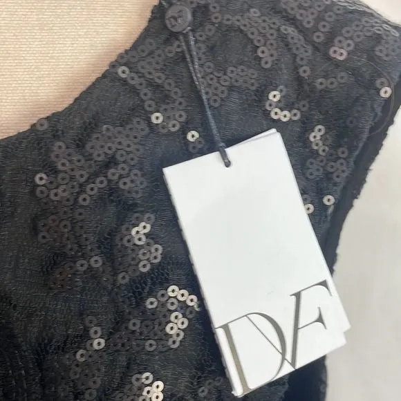 DVonFurstenberg NWT Black Sequined Mini Dress