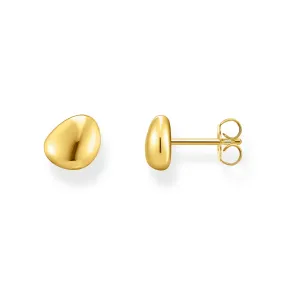 Ear studs in organic shape gold