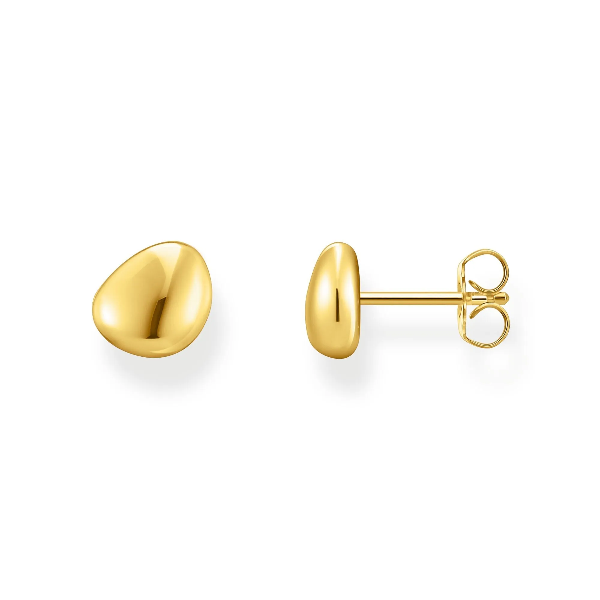 Ear studs in organic shape gold