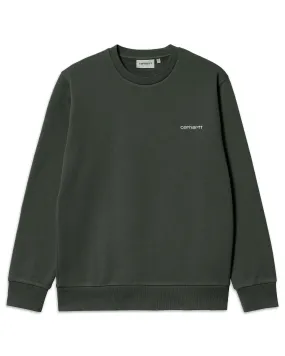 Felpa Carhartt Wip Script Embroidery Sweatshirt Boxwood White