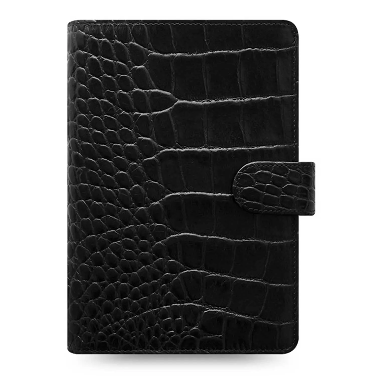 Filofax Classic Croc Print Personal Ebony Leather Organizer Agenda 2024