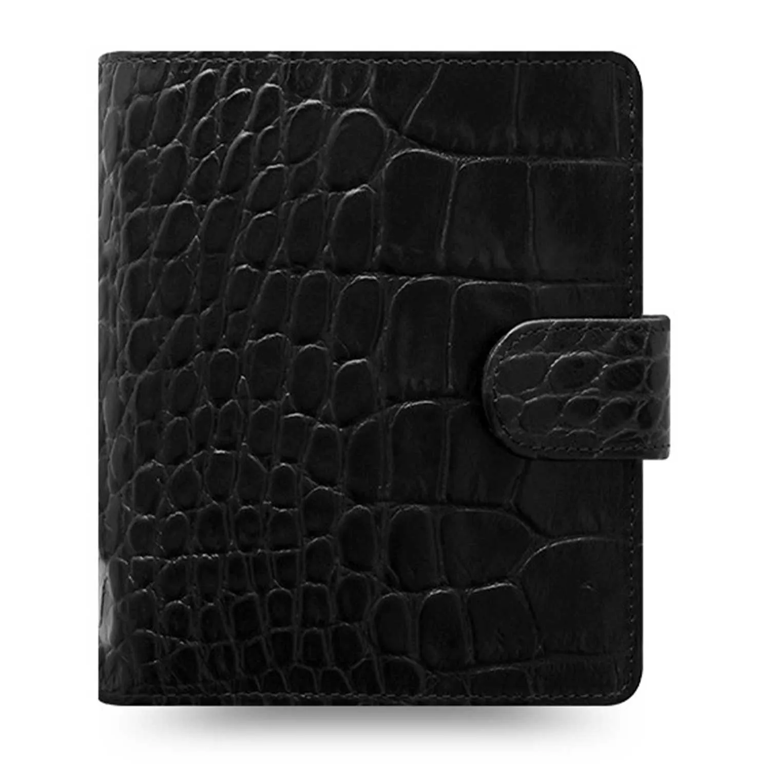 Filofax Classic Croc Print Pocket Ebony Leather Organizer Agenda 2024