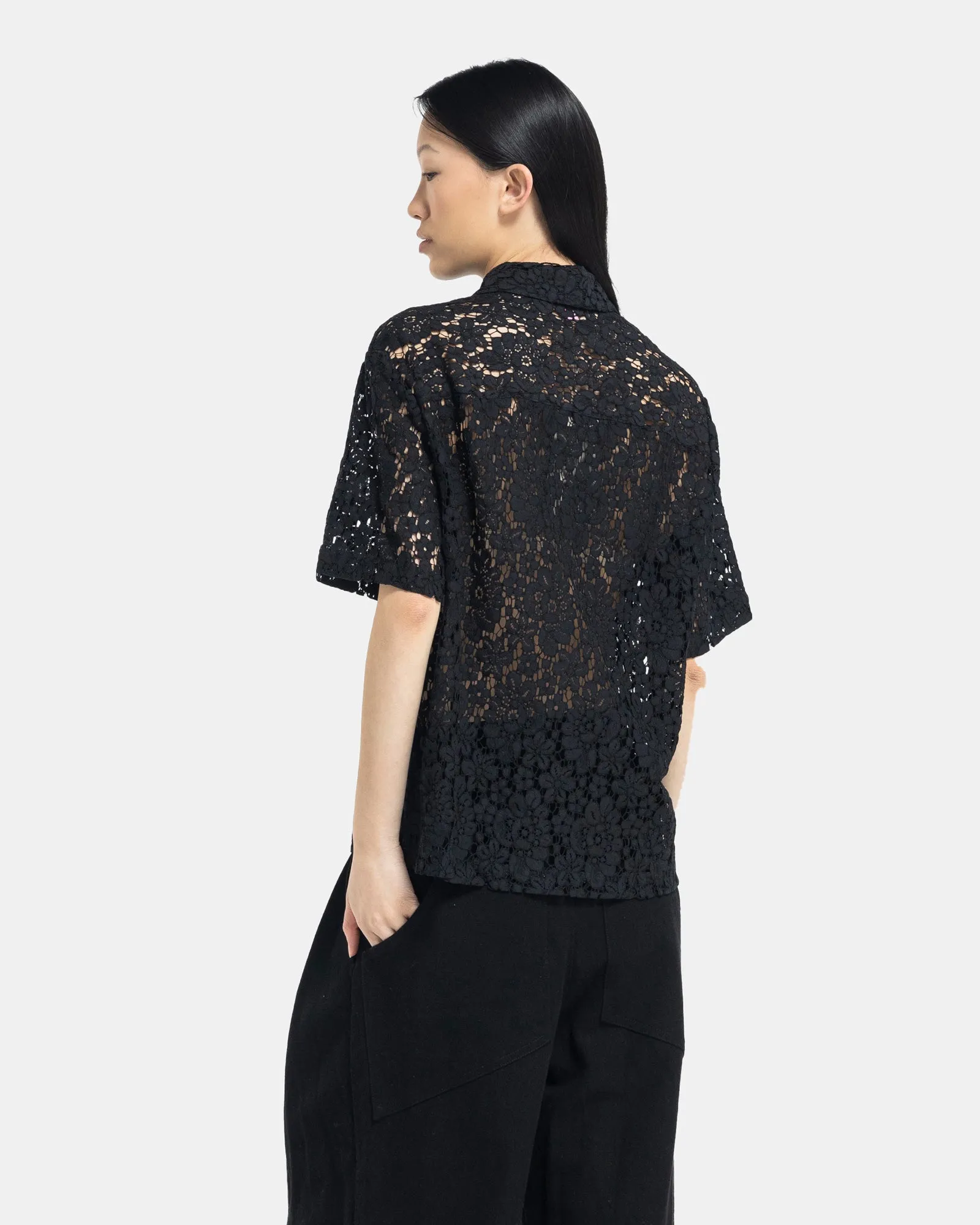 Flora Button Down in Onyx