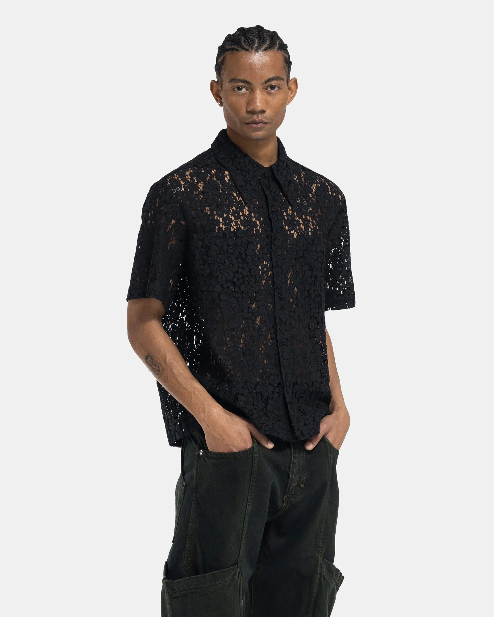 Flora Button Down in Onyx