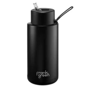 Frank Green Stainless Steel Ceramic Reusable Bottle With Straw in Black