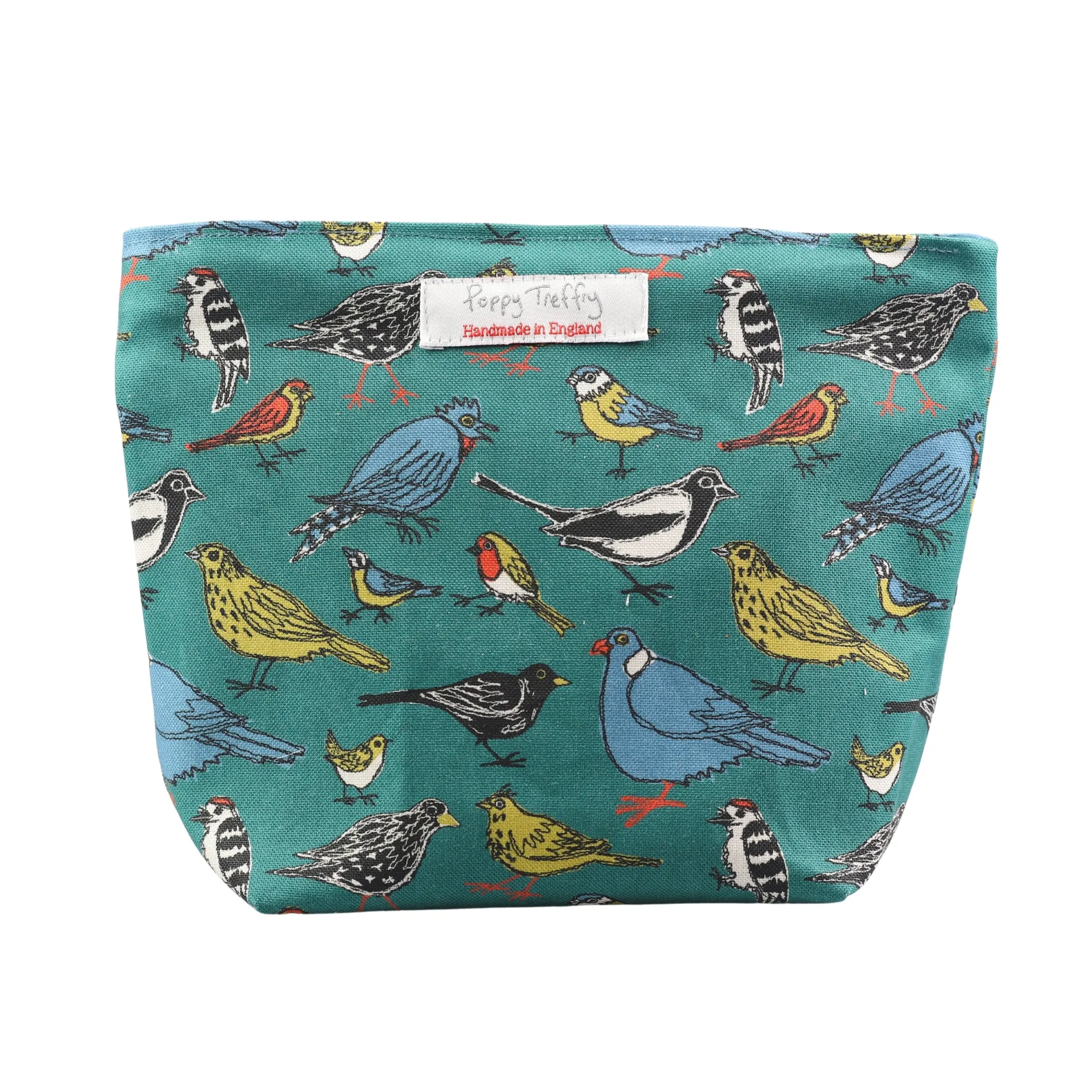 garden birds big make up bag