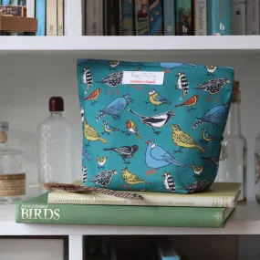 garden birds big make up bag