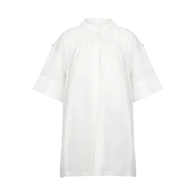 Gathered Double-Collar Shirt