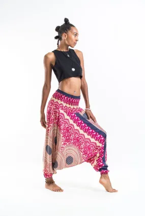 Geometric Mandalas 2-in-1 Jumpsuit Harem Pants in Pink