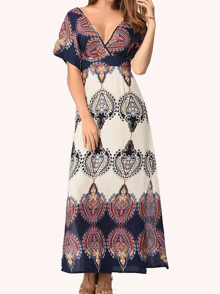 Go With the Low Printed Maxi Dress