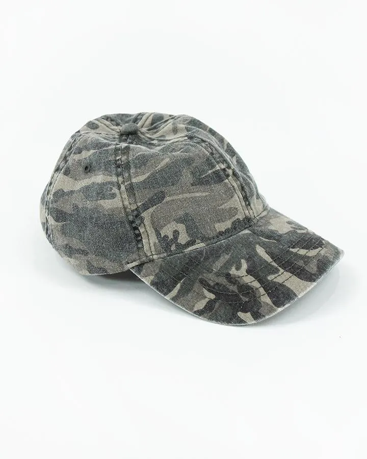 Grace & Lace Cream Vintage Baseball Hat (Vintage Camo Print)