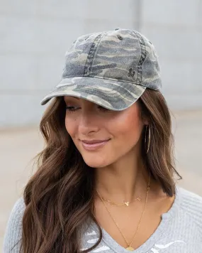 Grace & Lace Cream Vintage Baseball Hat (Vintage Camo Print)