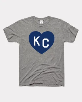 Grey & Navy KC Heart