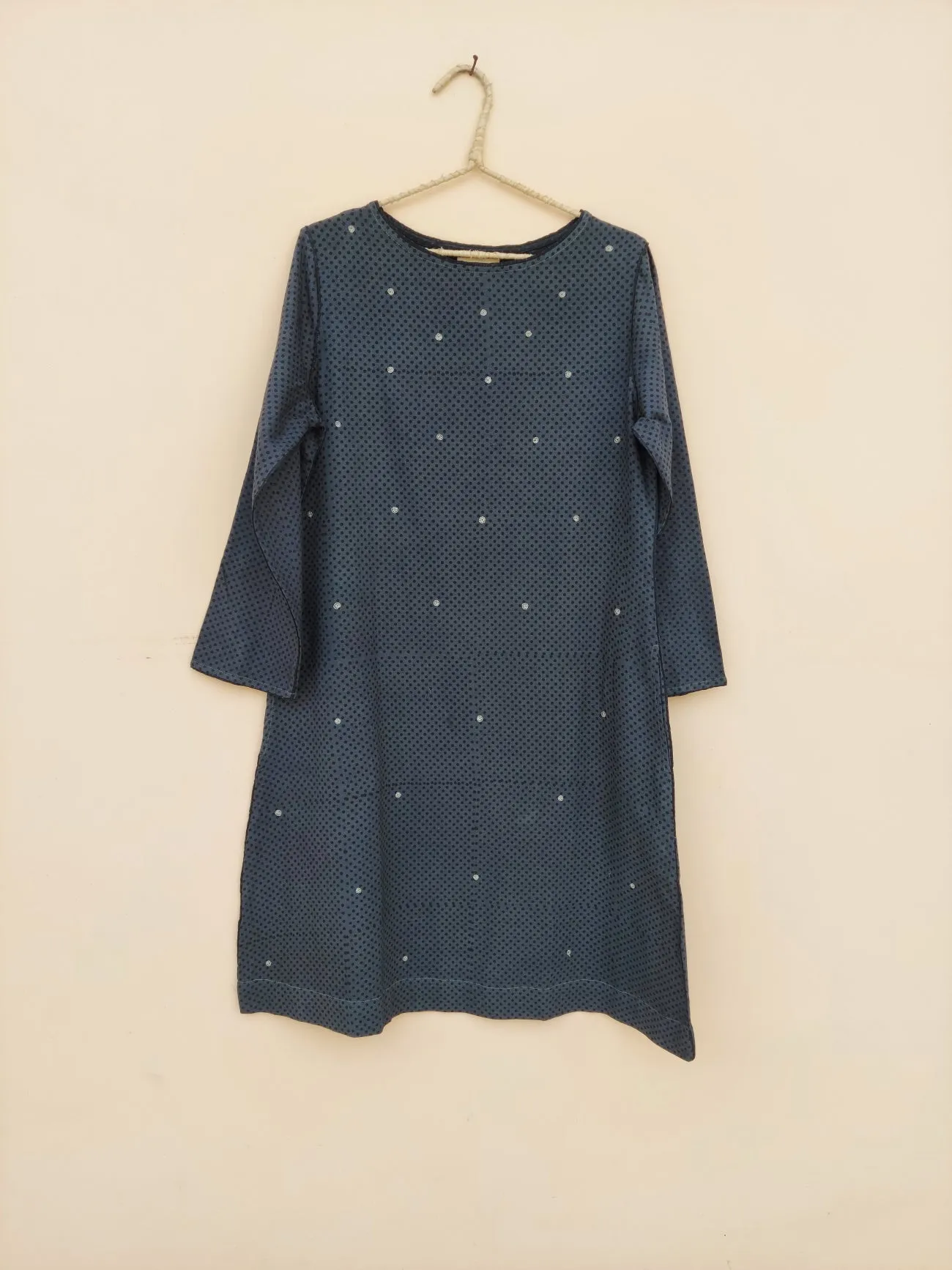 Grey Polka Basic Shift Dress