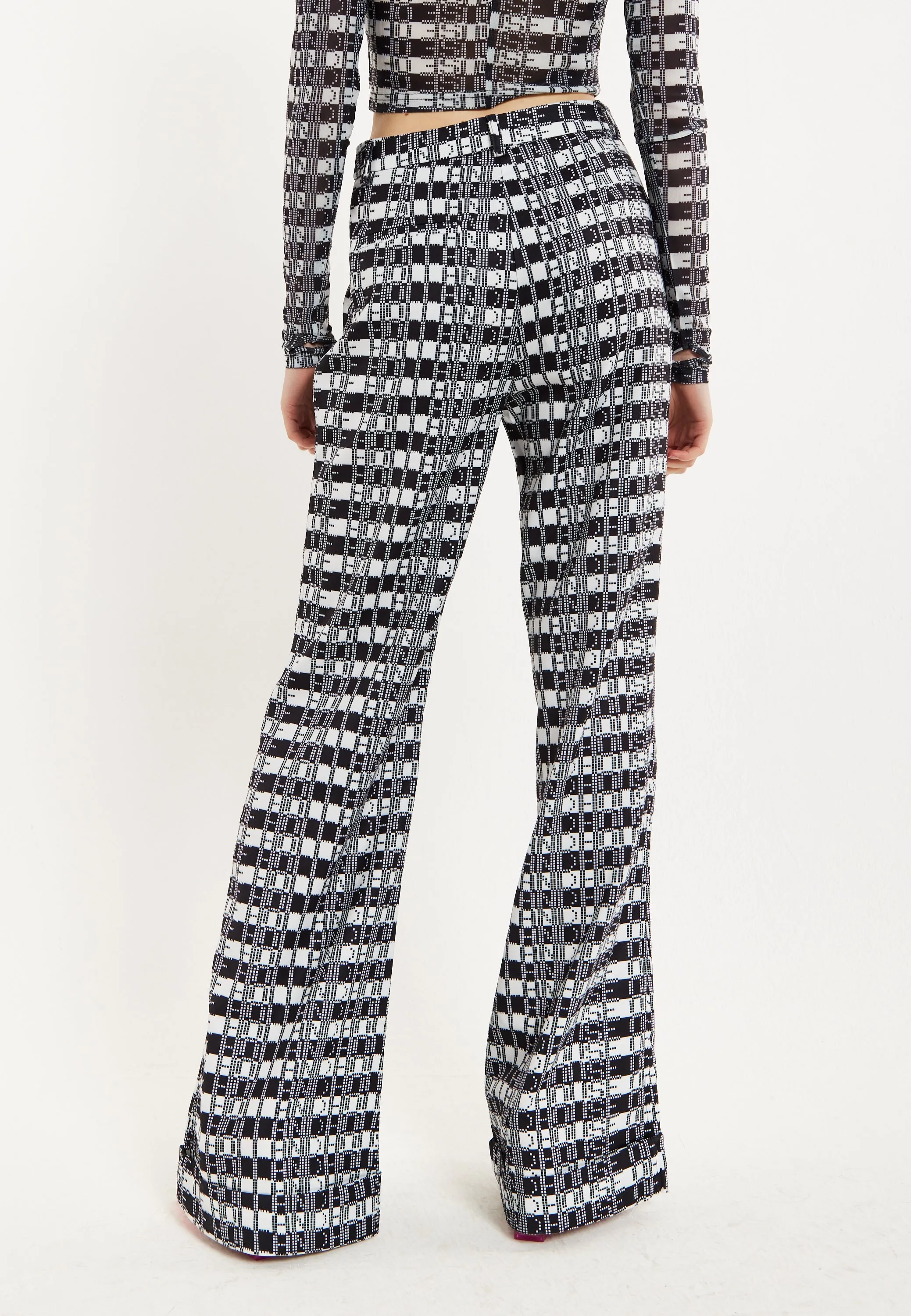 House Of Holland Striped and Logo Printed Trousers in Black and White