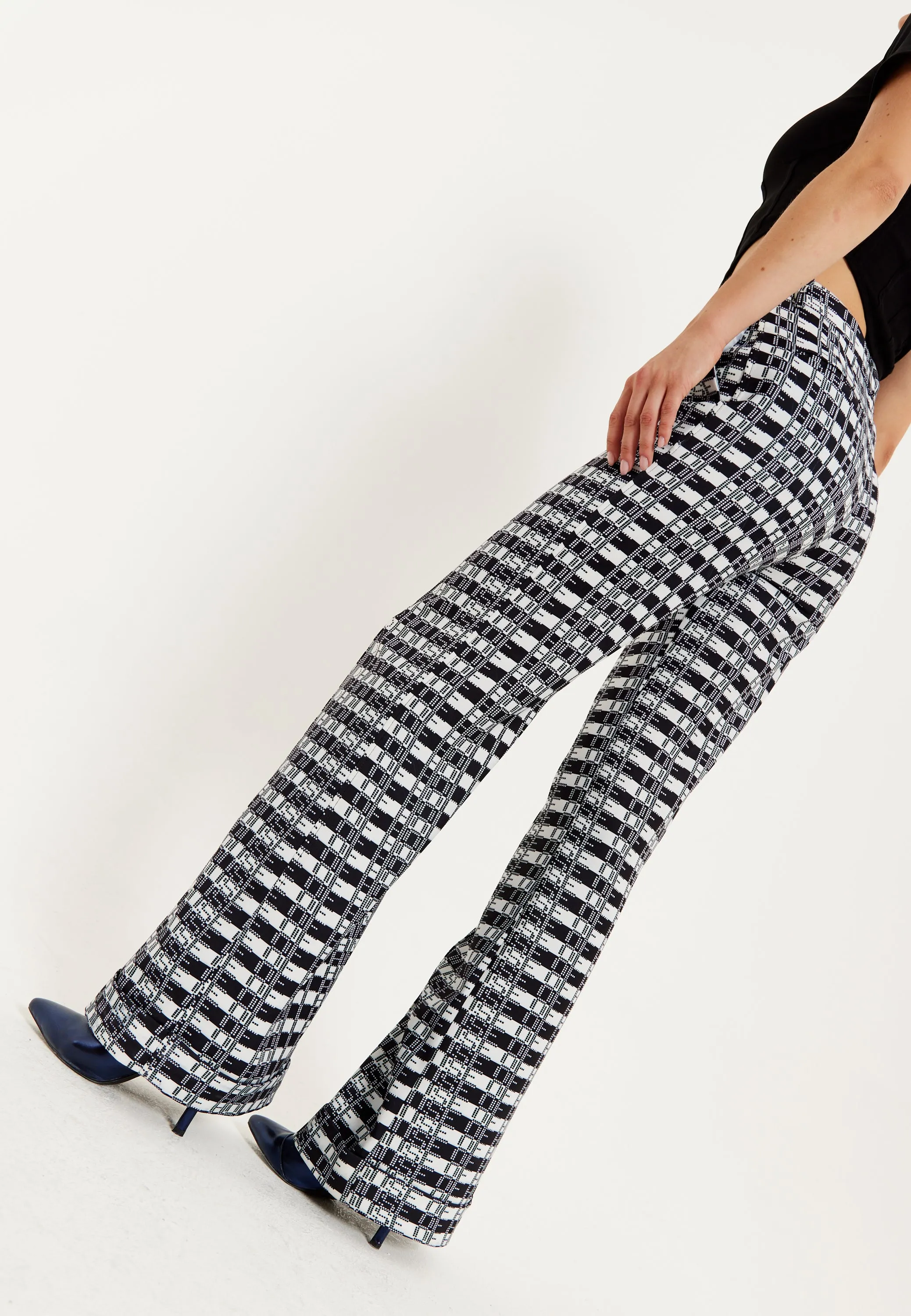 House Of Holland Striped and Logo Printed Trousers in Black and White