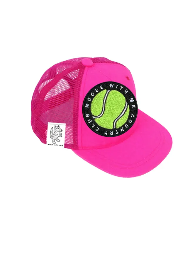 INFANT Trucker Hat with Interchangeable Velcro Patch (Neon Pink)