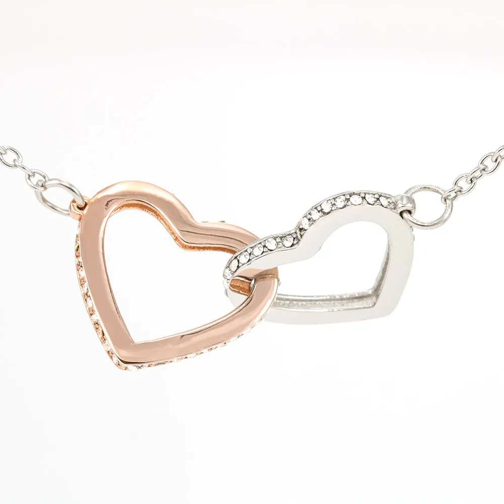 Interlocking Heart Necklace With Never Forget Message Card