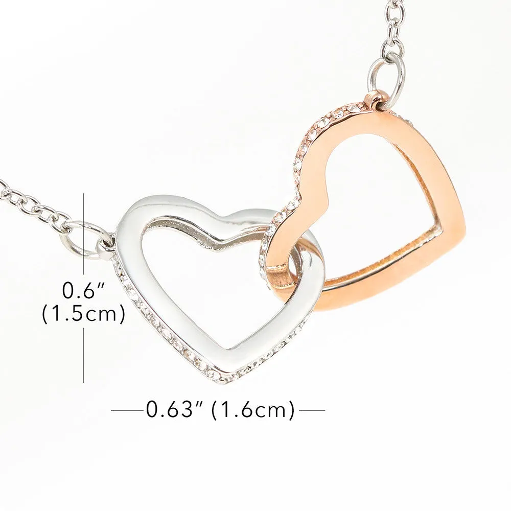 Interlocking Heart Necklace With Never Forget Message Card