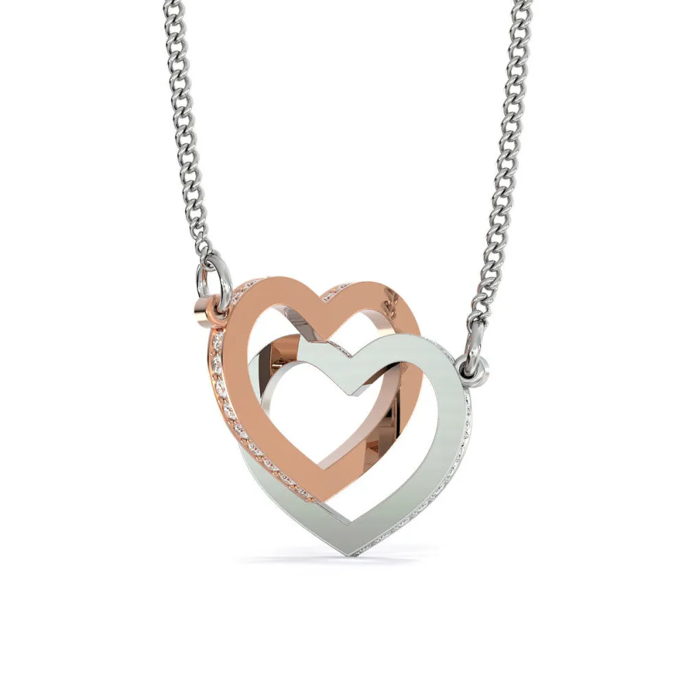 Interlocking Heart Necklace With Never Forget Message Card