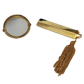 JUDITH LEIBER Vintage Comb & Mini Mirror Bundle - Gold