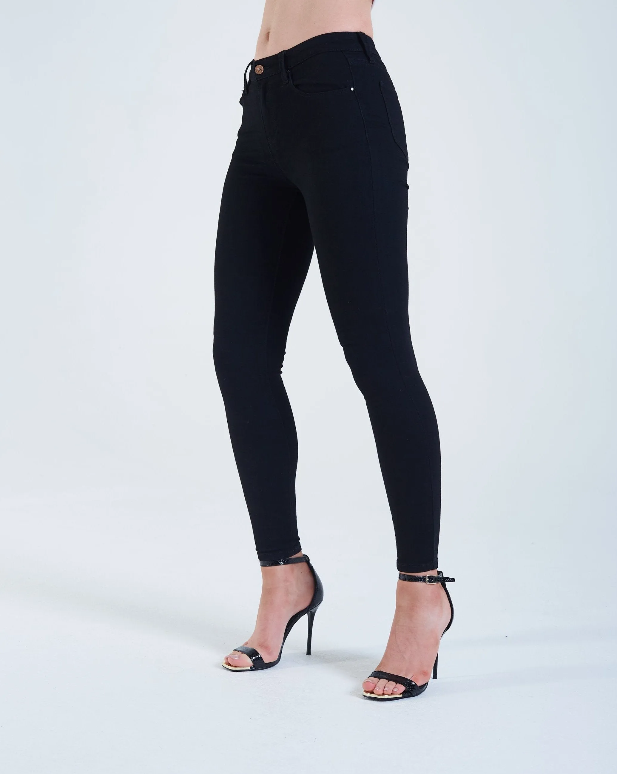 Kayla Mid Rise Skinny Black