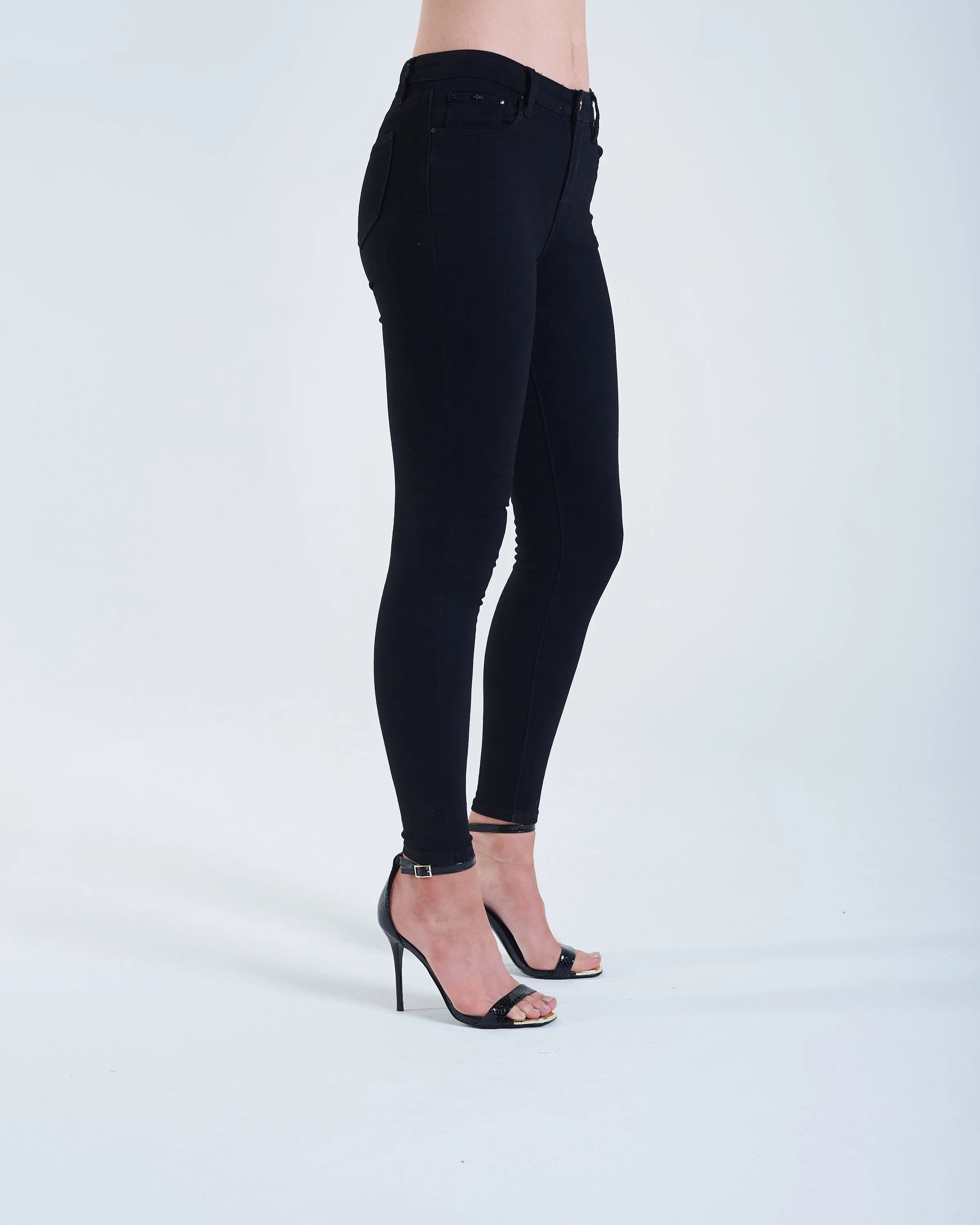 Kayla Mid Rise Skinny Black