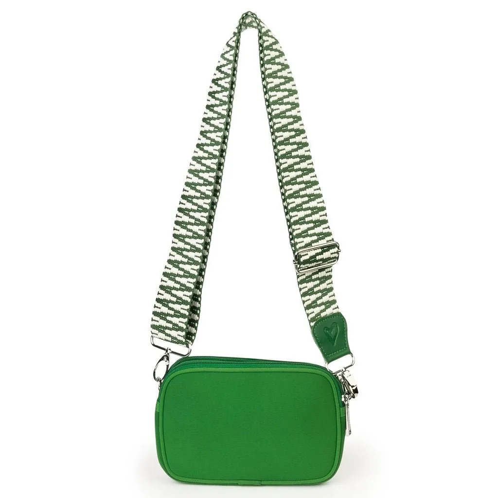 Kelly Green Dual Zipper Belt/Crossbody Bag