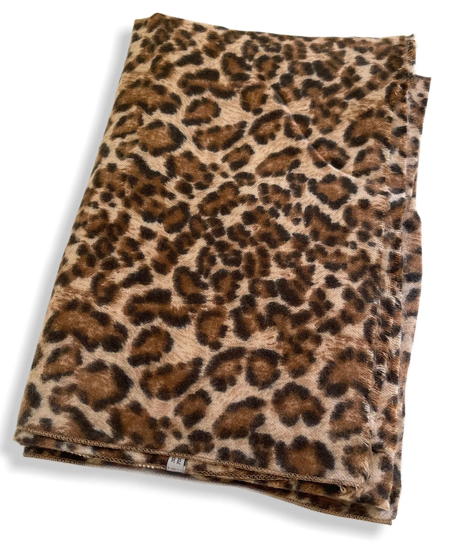 LARGE BROWN SUPER SOFT FLEECE FEEL LEOPARD PRINT SCARF