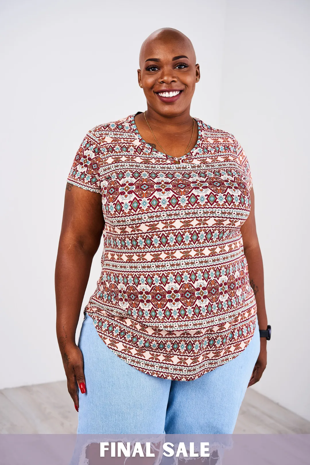 Latched Mama Printed V-Neck Nursing Tee 2.0 - Final Sale