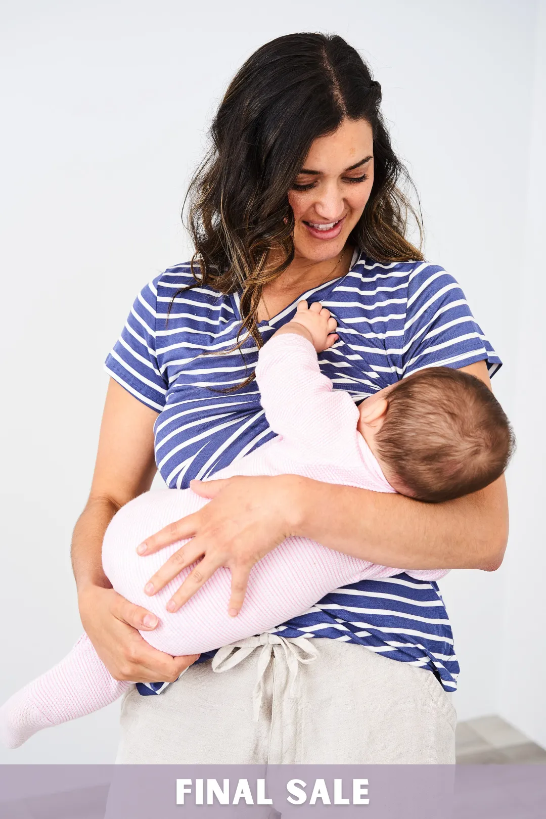 Latched Mama Printed V-Neck Nursing Tee 2.0 - Final Sale