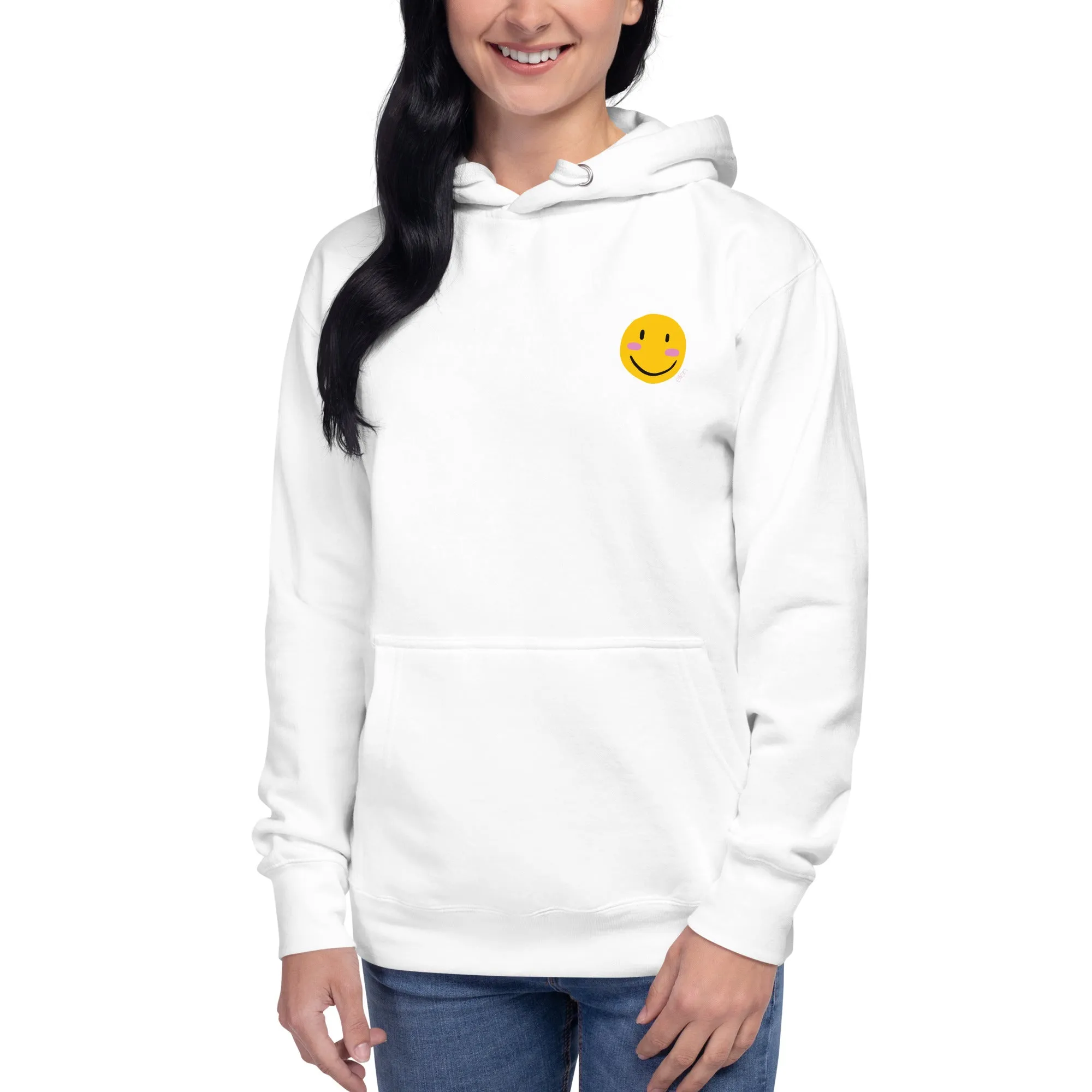 Laugh. Dance. Smile Hoodie- White