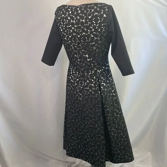 LelaRoseBlack And Silver Brocade Mini Dress