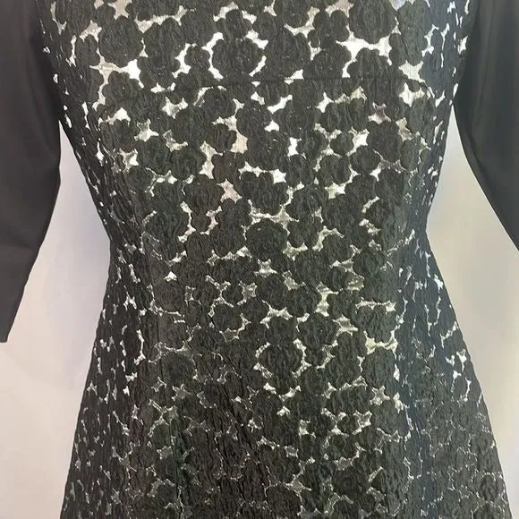 LelaRoseBlack And Silver Brocade Mini Dress