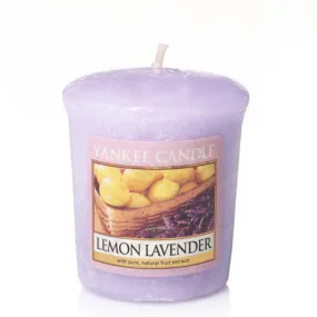 Lemon Lavender Votive - Yellow / Lavender