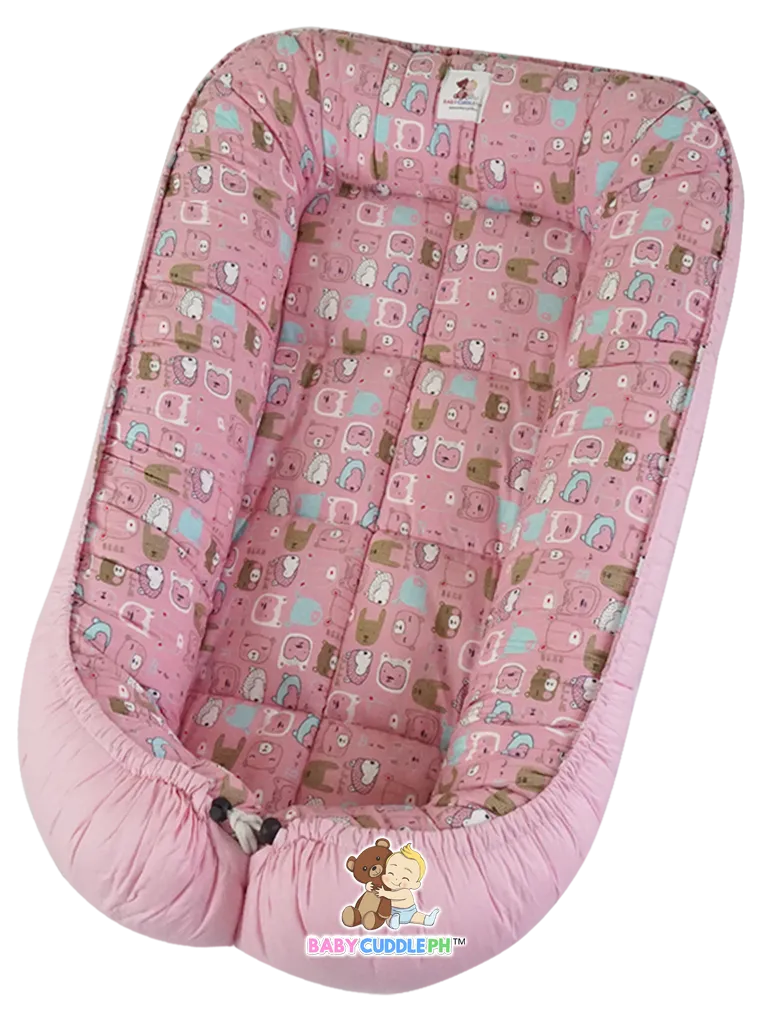 Little Bears in pink (Limited Edition) - Bed and Head Pillow