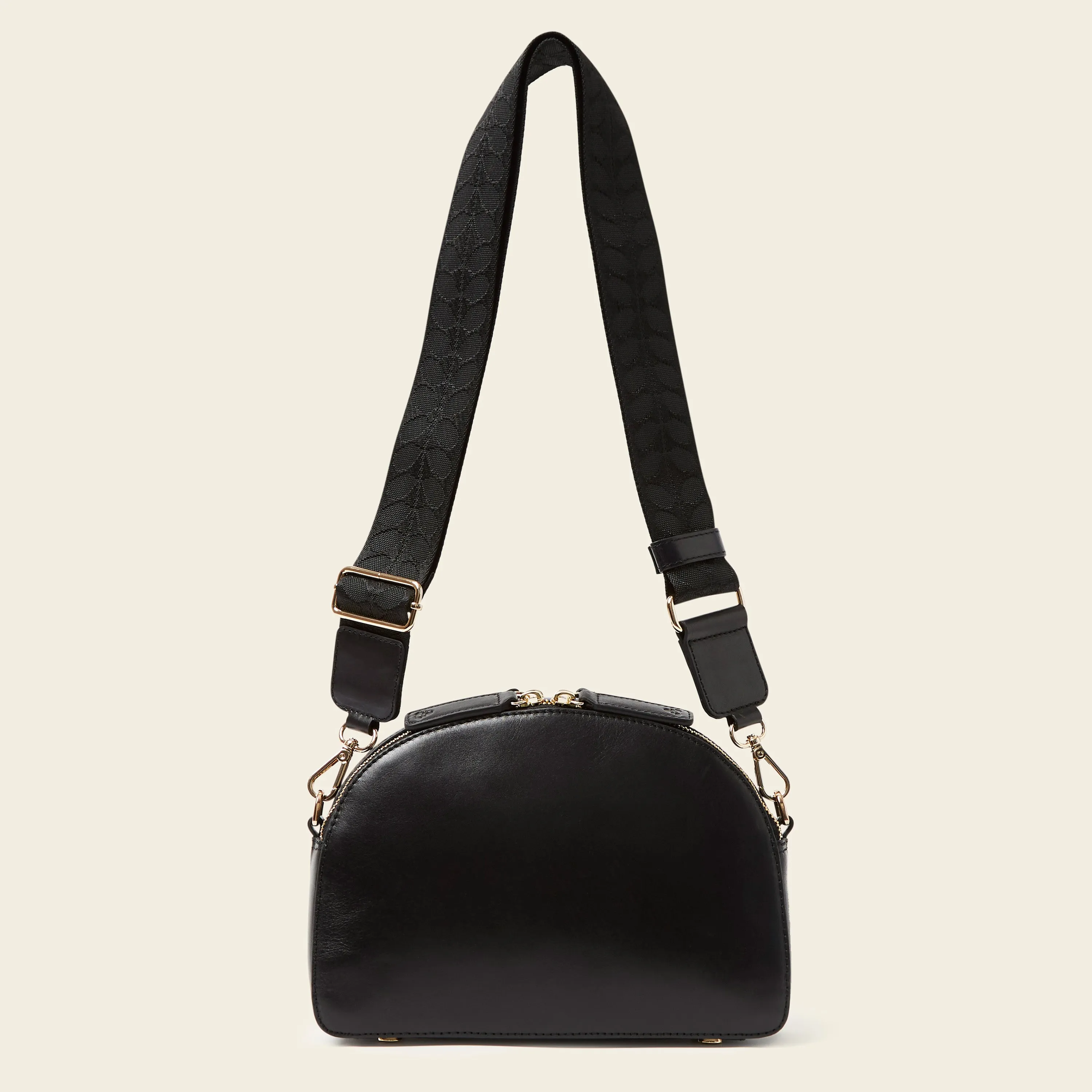 Luna Crossbody - Black Punched Flower