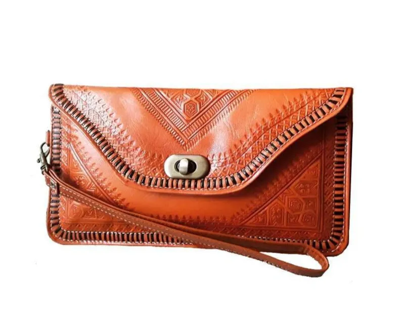 M'dina Wristlet Clutch - Orange