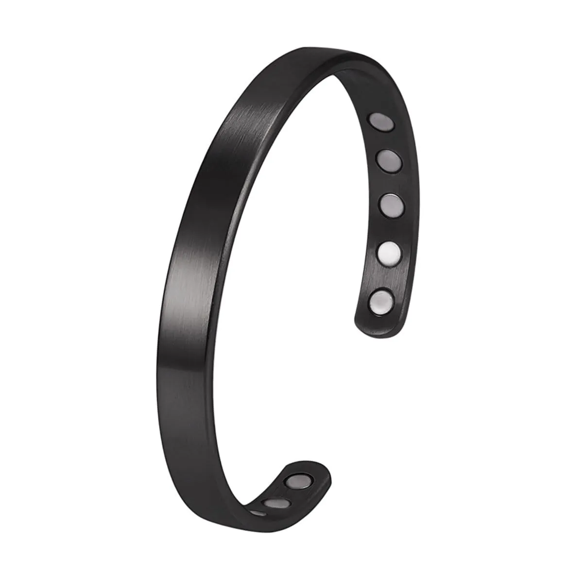 Men’s Magnetic Bracelet Cuff (Brushed Black)