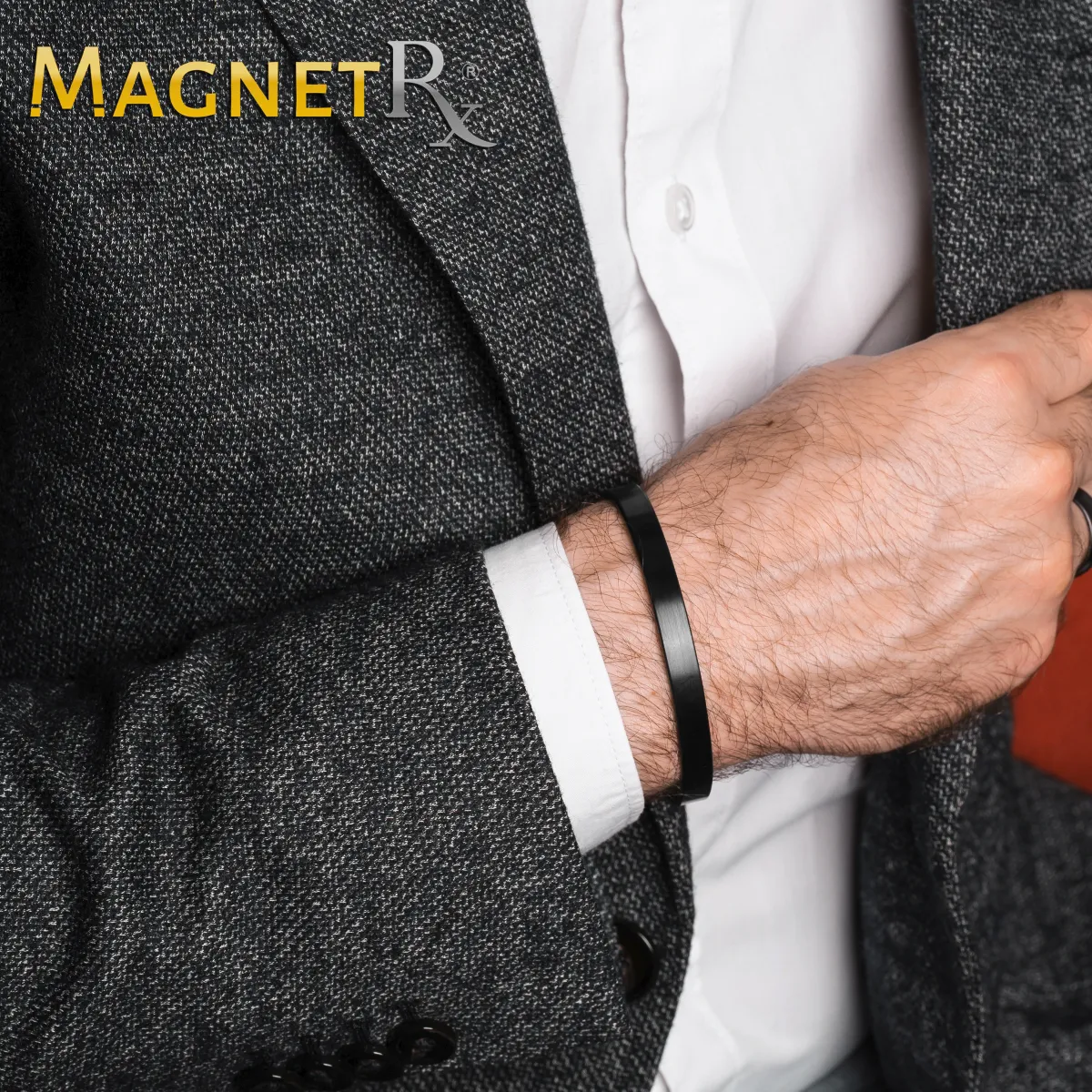 Men’s Magnetic Bracelet Cuff (Brushed Black)