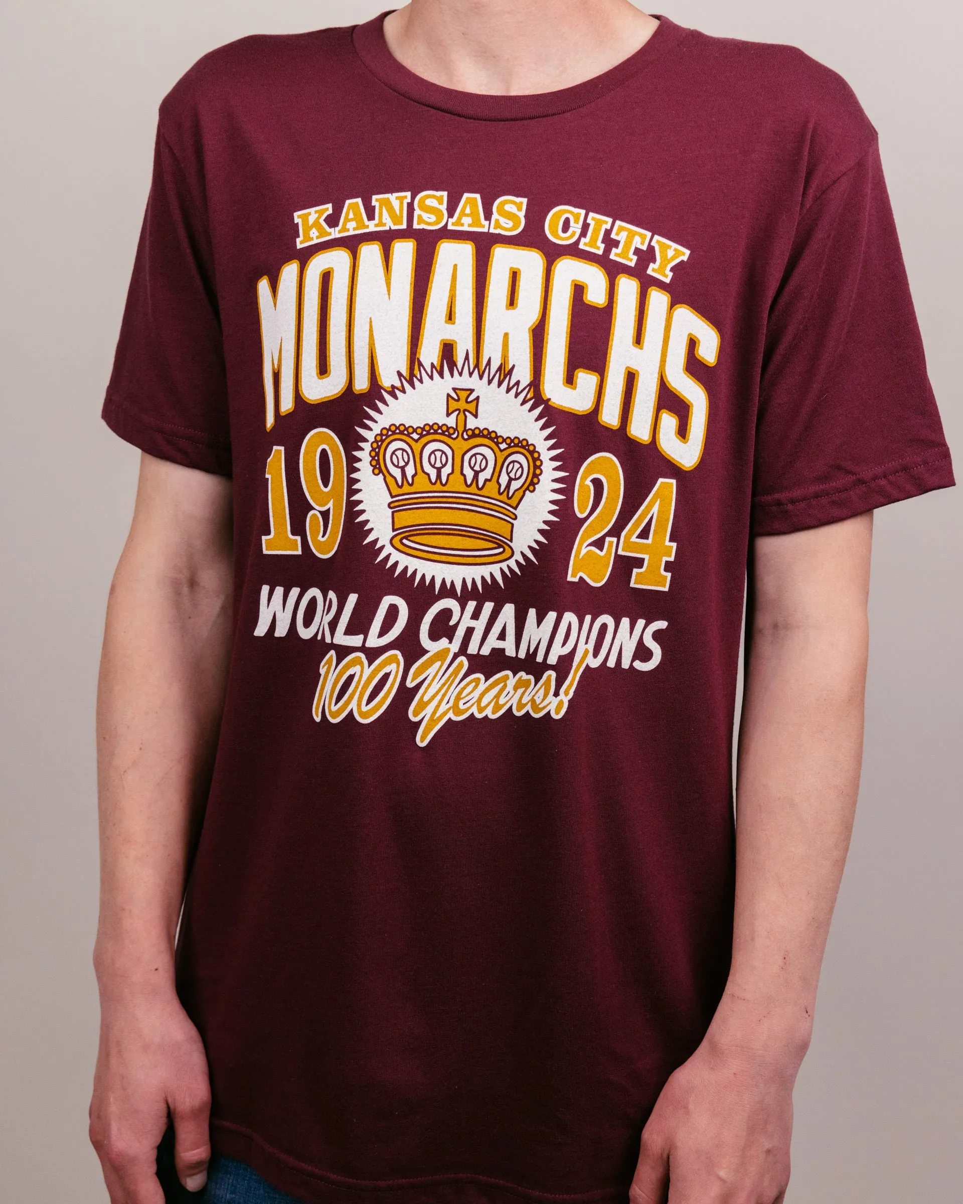 Monarchs 100 Year Champs Maroon T-Shirt